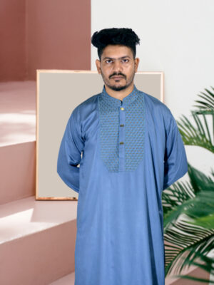 Tensil Cotton With Embroidery Panjabi for Man's